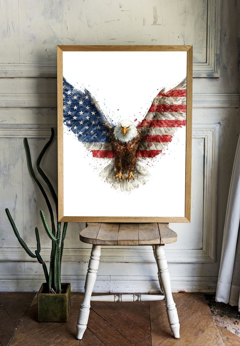 American Eagle Watercolor Poster. room preview