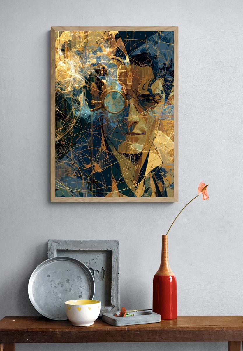 Sherlock Holmes Abstract Portrait Print. — room view 3