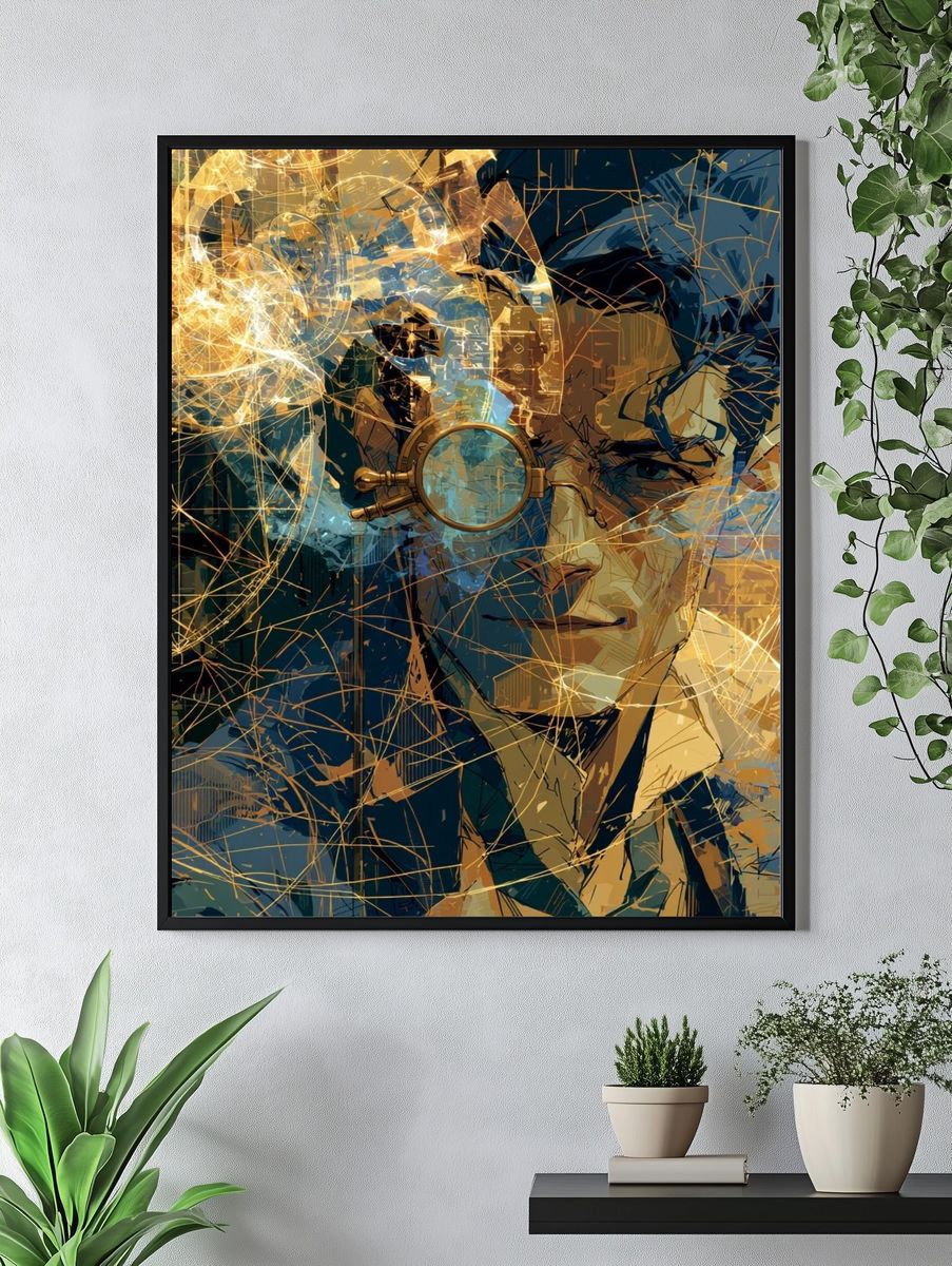 Sherlock Holmes Abstract Portrait Print. — room view 4