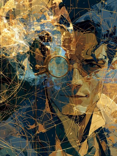 Sherlock Holmes Abstract Portrait Print. poster