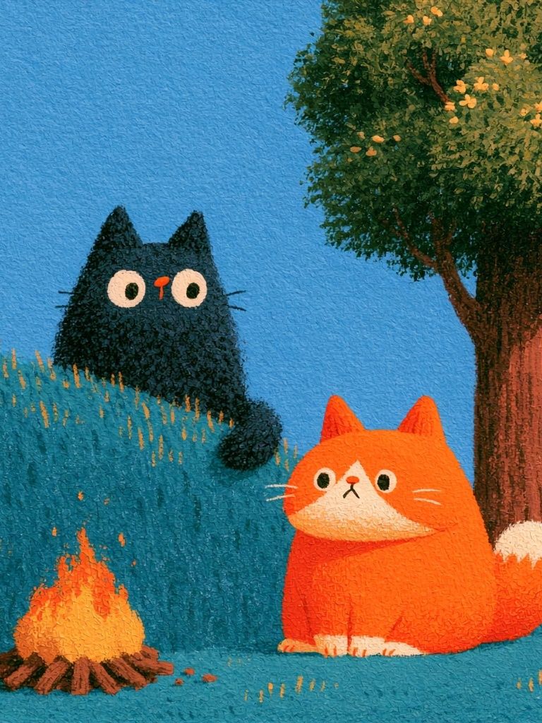 Forest Cats Illustration Poster. poster detail