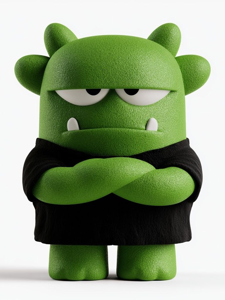 Green Monster Character Illustration Poster. poster detail