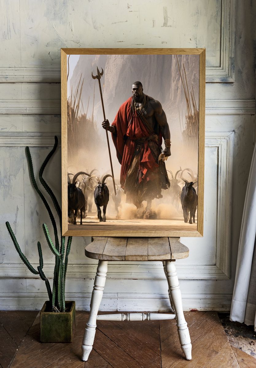 Warrior Herd Procession Illustration Poster. — room view 1