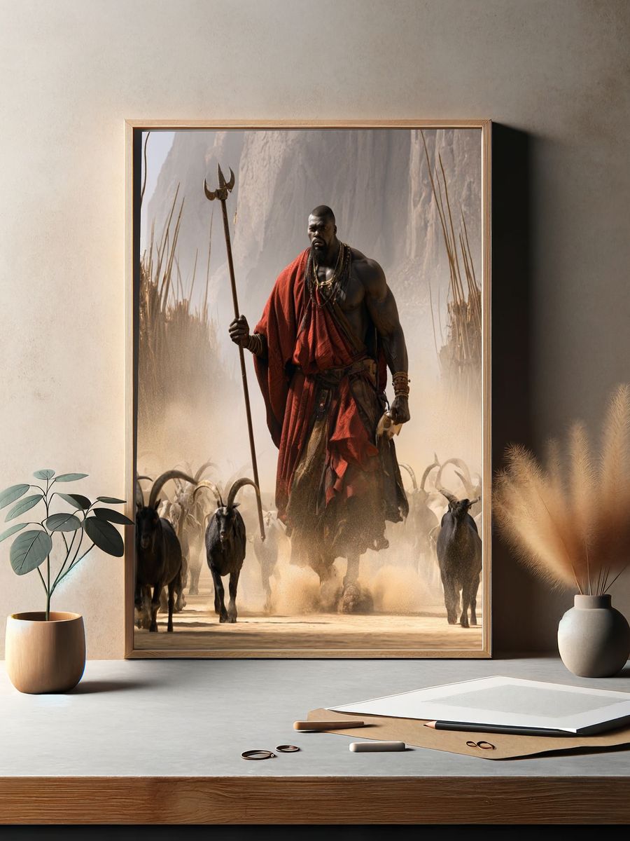 Warrior Herd Procession Illustration Poster. — room view 2