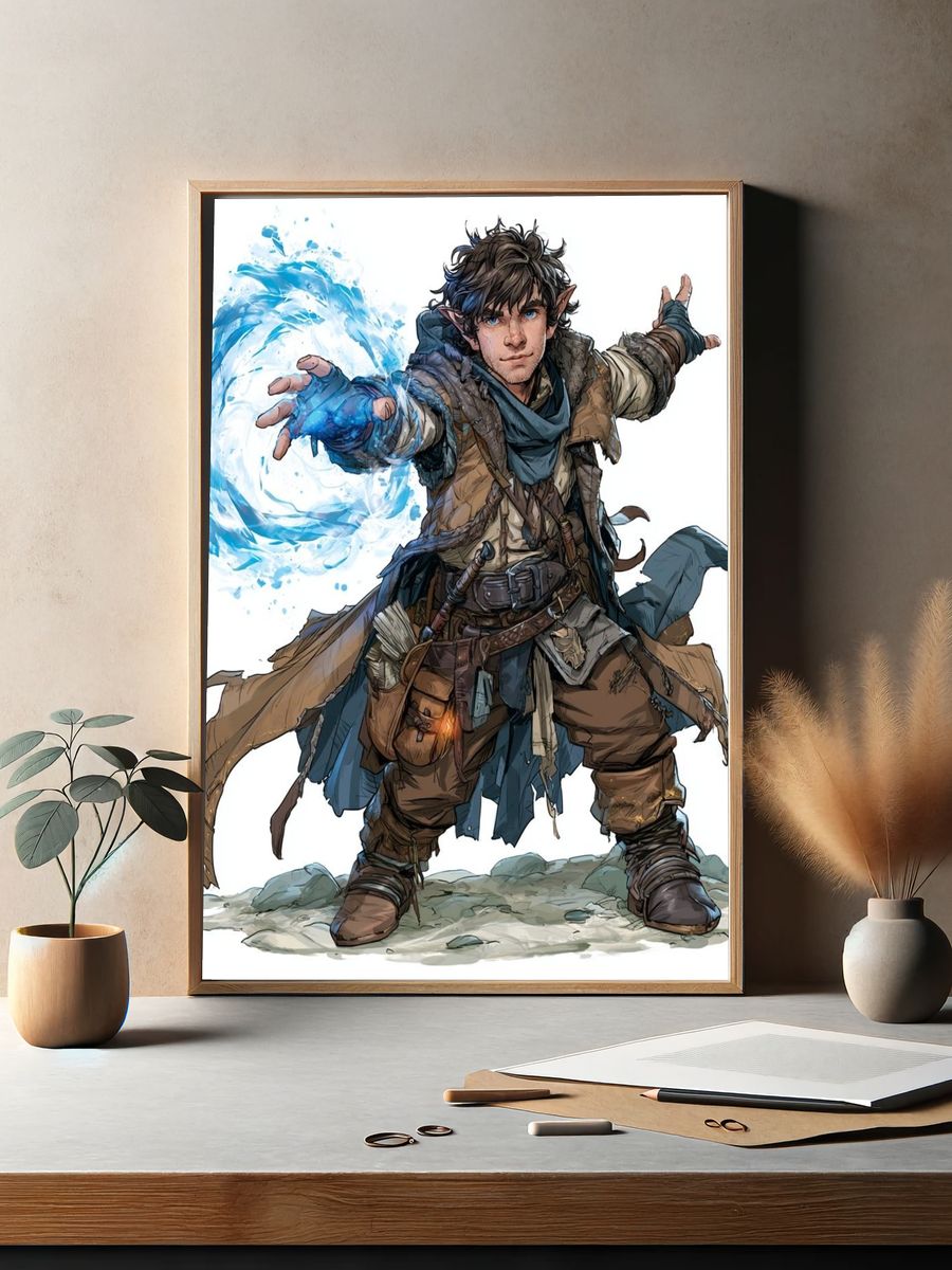 Enchanted Sword Watercolor Poster. — room view 2
