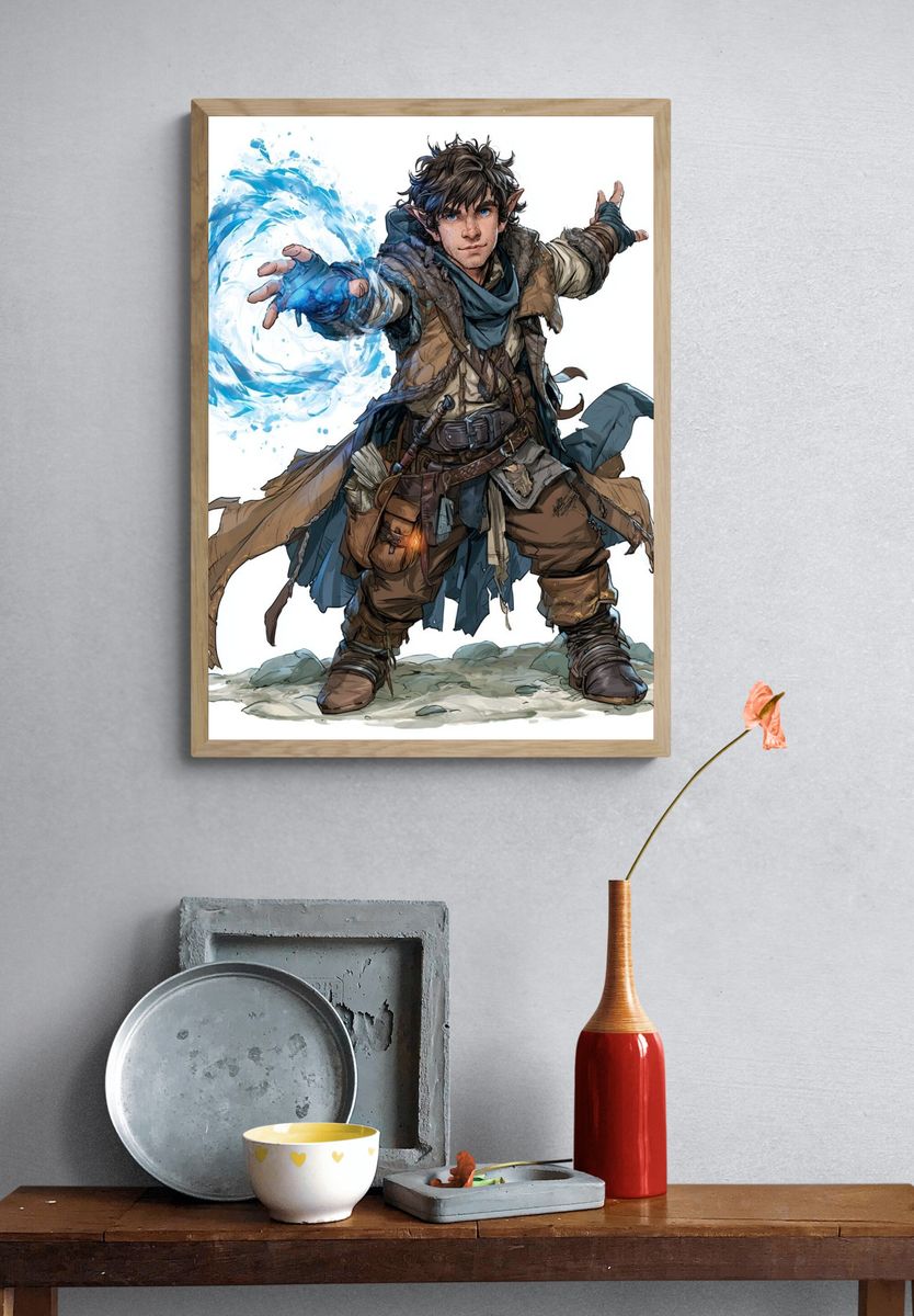 Enchanted Sword Watercolor Poster. — room view 3