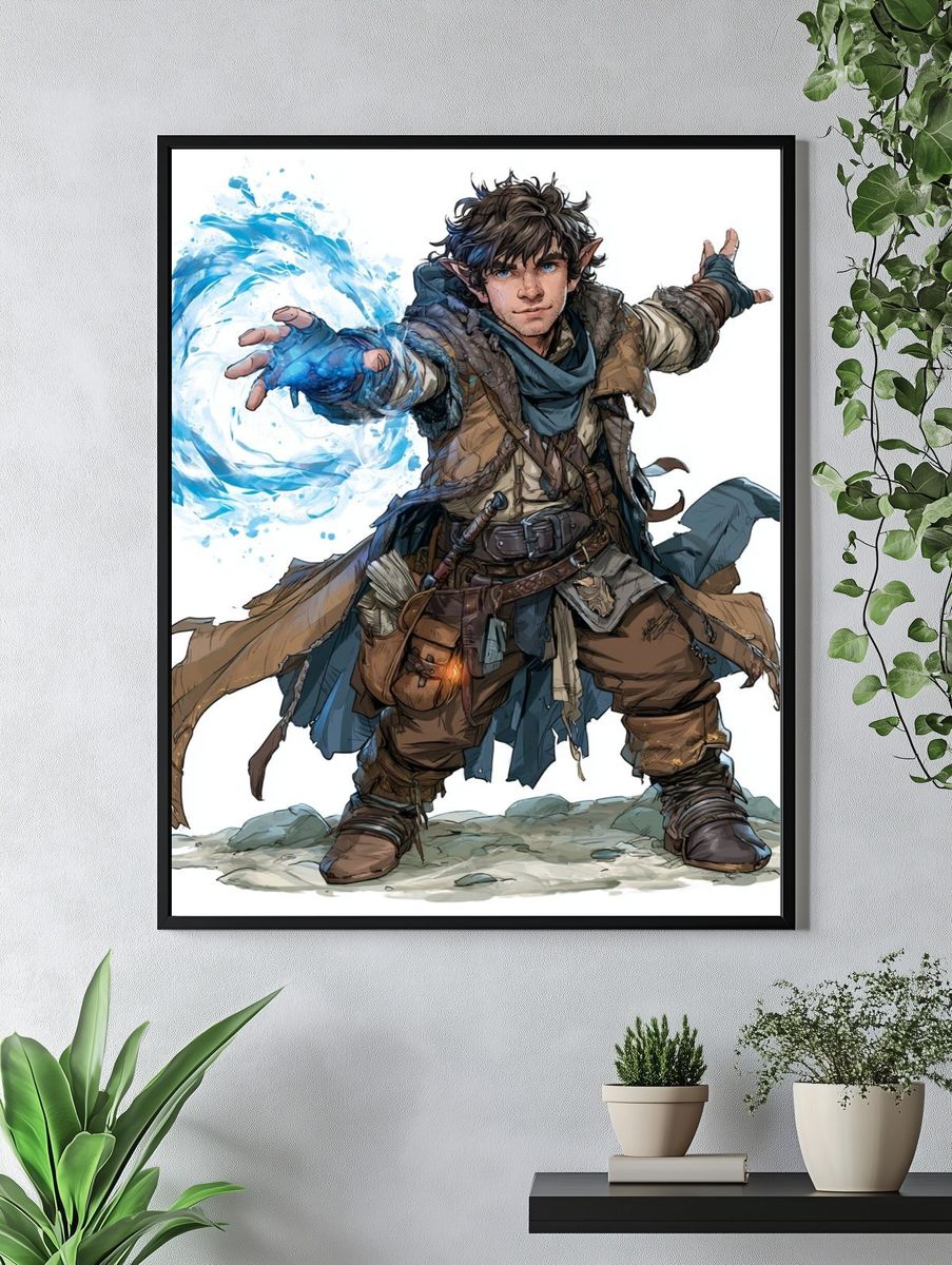 Enchanted Sword Watercolor Poster. — room view 4