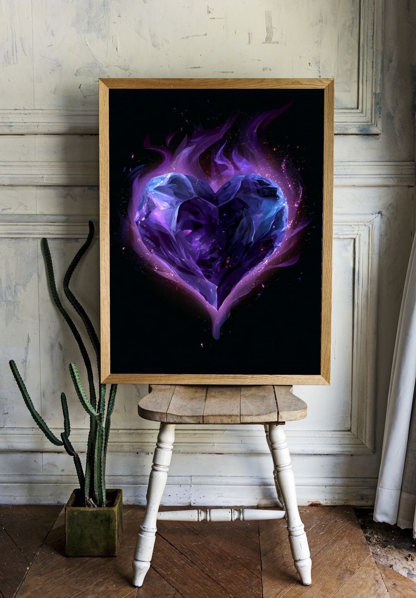 Cosmic Crystal Heart Poster. room preview
