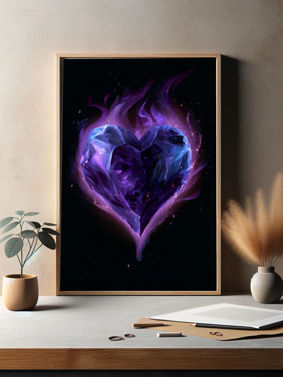 Cosmic Crystal Heart Poster. — room view 2