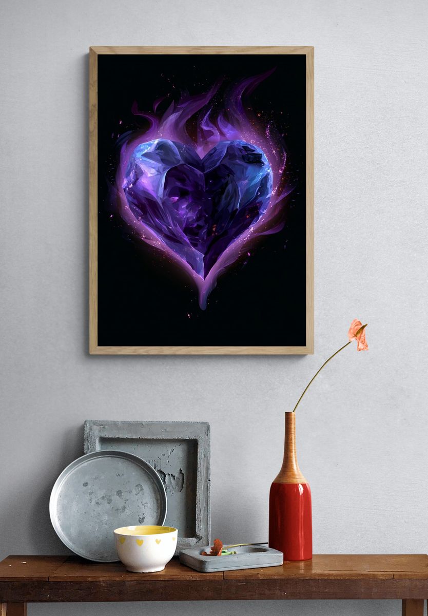Cosmic Crystal Heart Poster. — room view 3