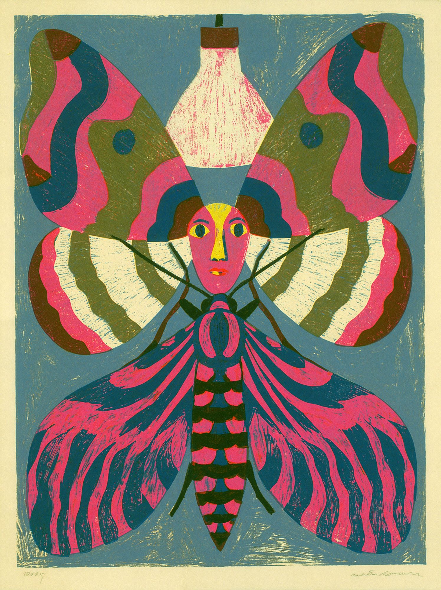 Butterfly Portrait Illustration Poster. poster detail