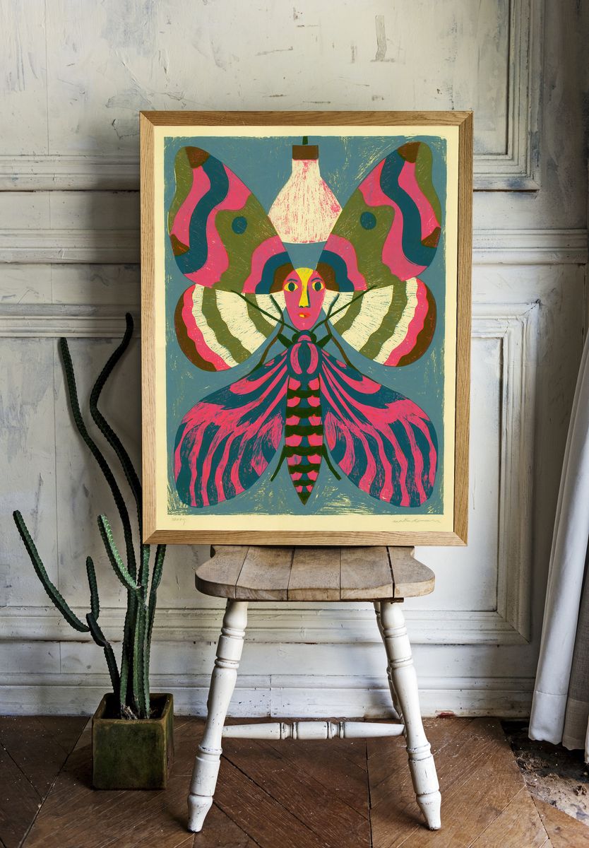 Butterfly Portrait Illustration Poster. room preview