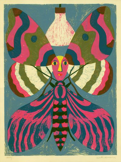 Butterfly Portrait Illustration Poster.