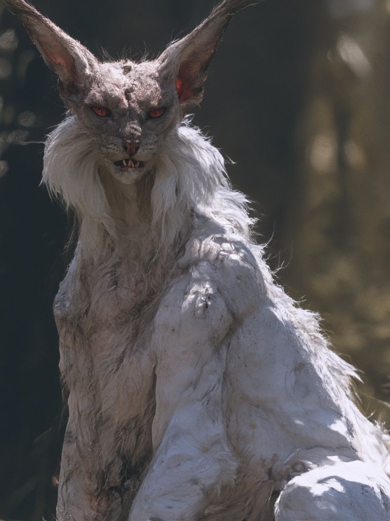 White Fox Creature Illustration Poster. poster detail