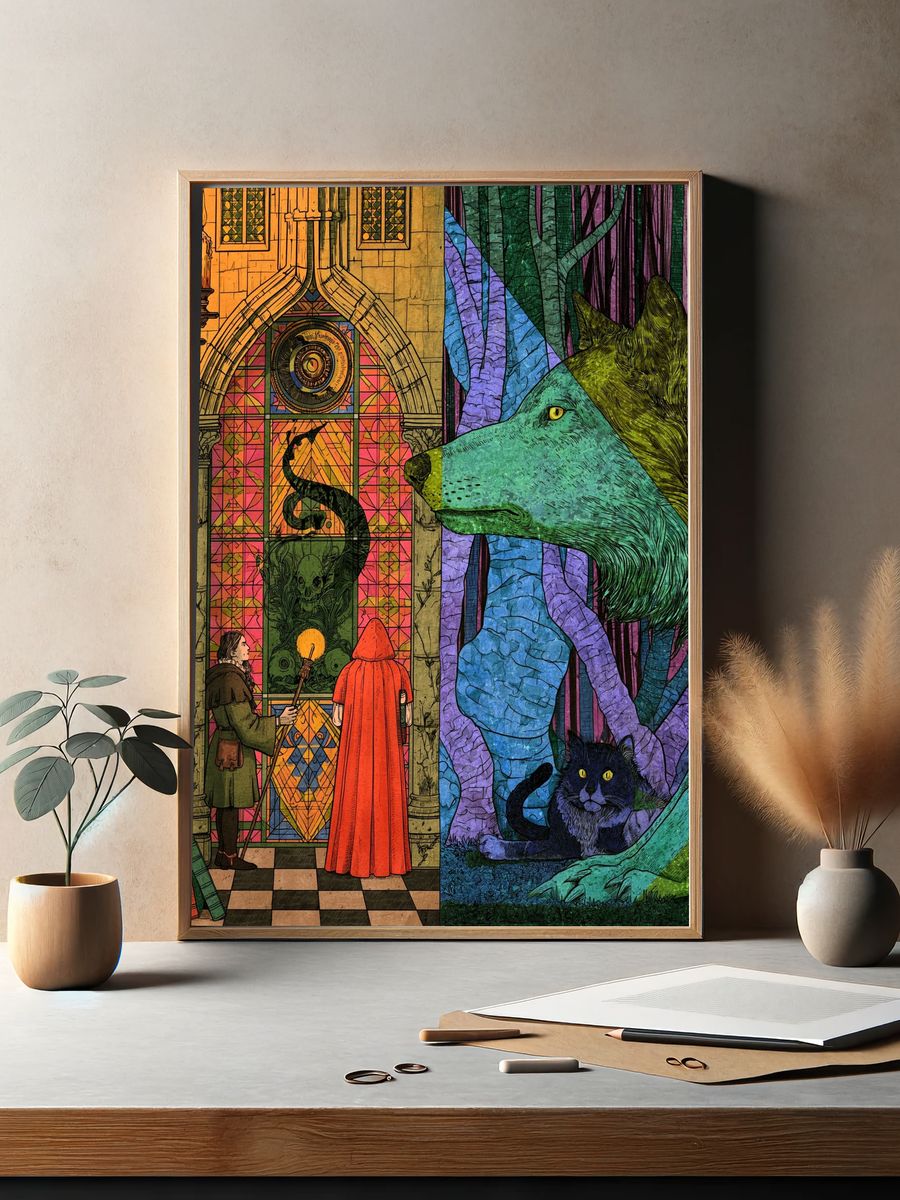 Miner on GPU Mountain Illustration Poster. — room view 2