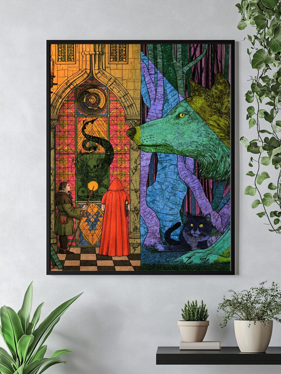Miner on GPU Mountain Illustration Poster. — room view 4