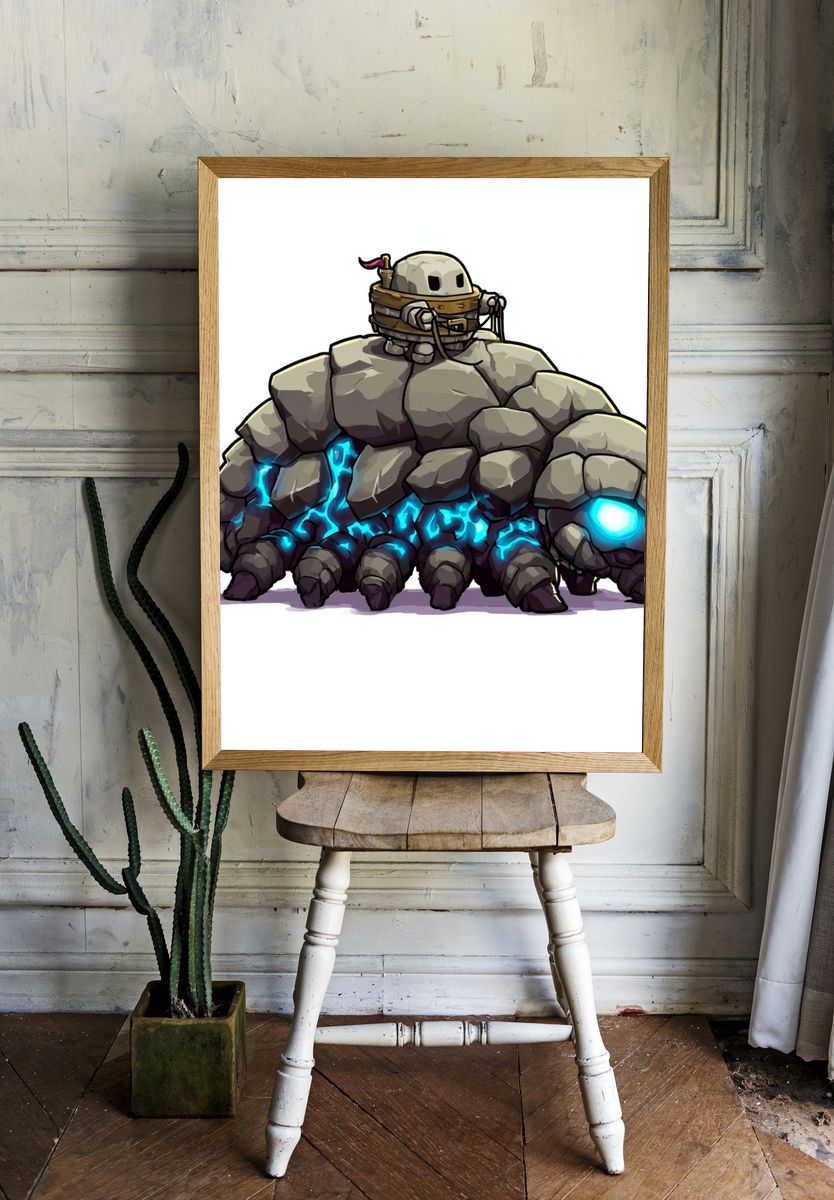 Rock Turtle Digital Art Poster. — room view 1