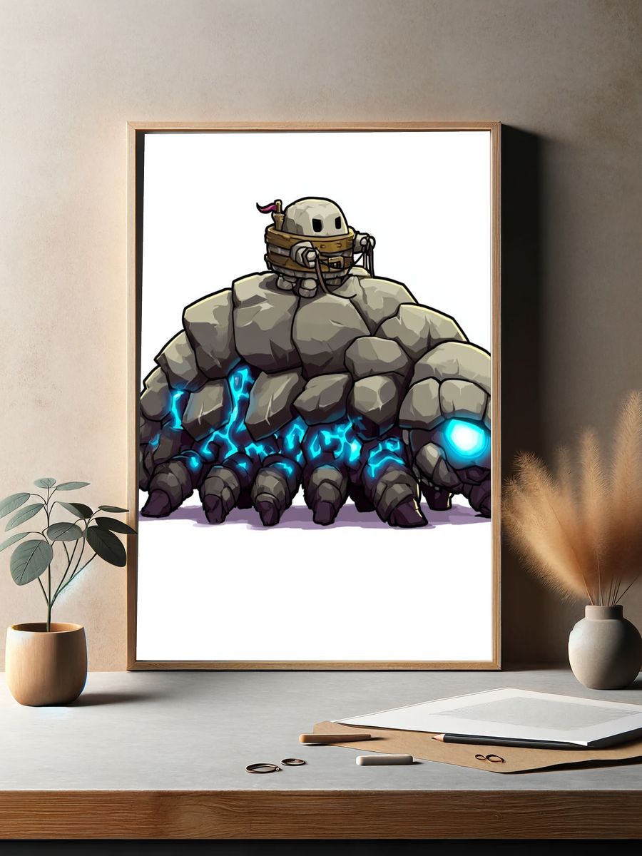 Rock Turtle Digital Art Poster. — room view 2