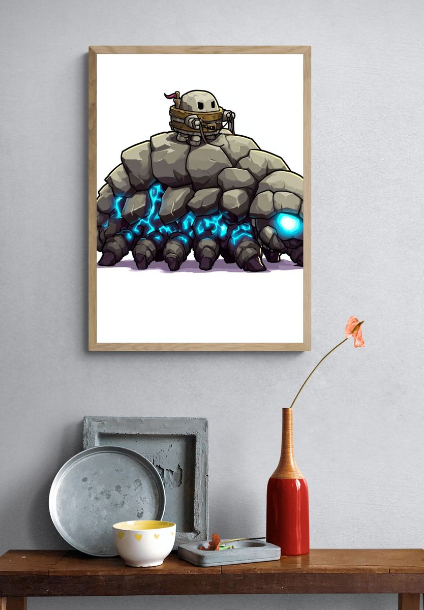Rock Turtle Digital Art Poster. — room view 3