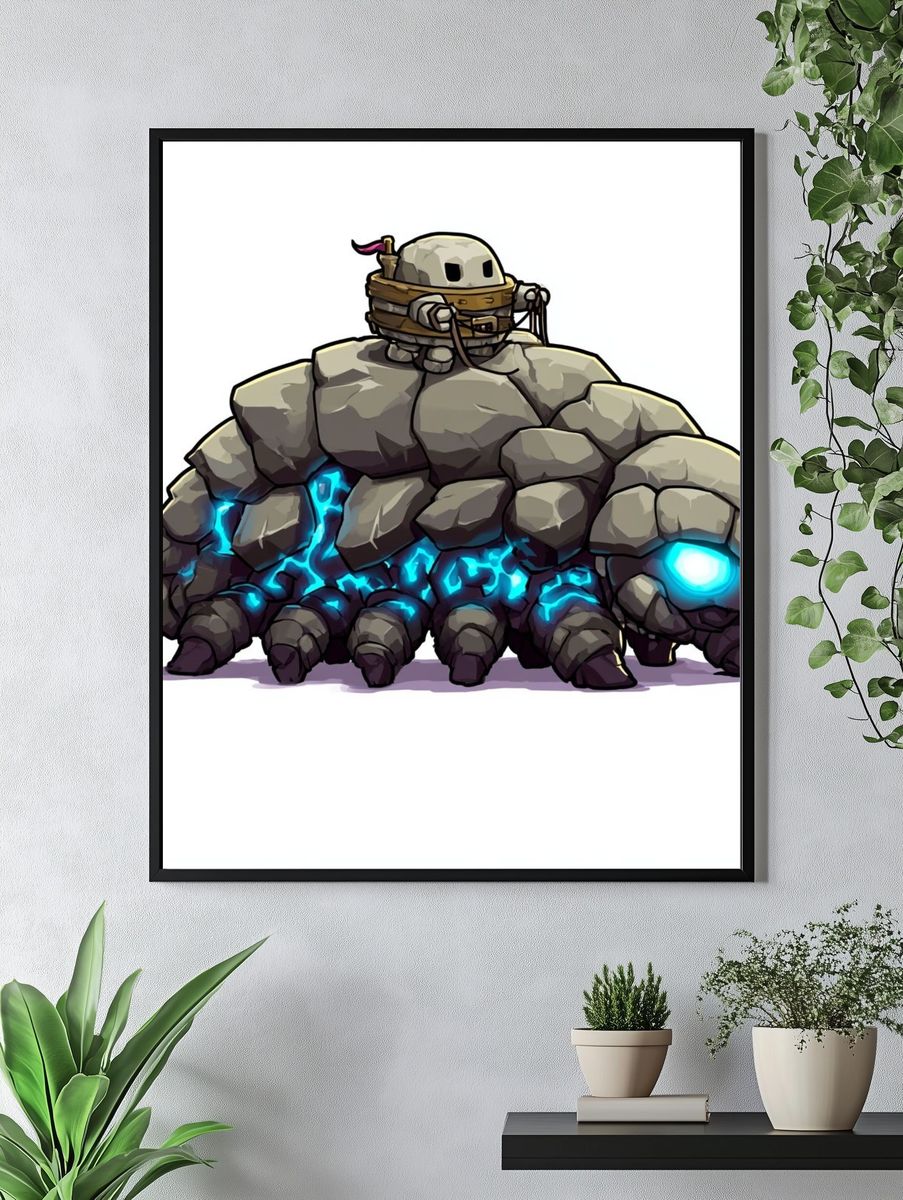 Rock Turtle Digital Art Poster. — room view 4