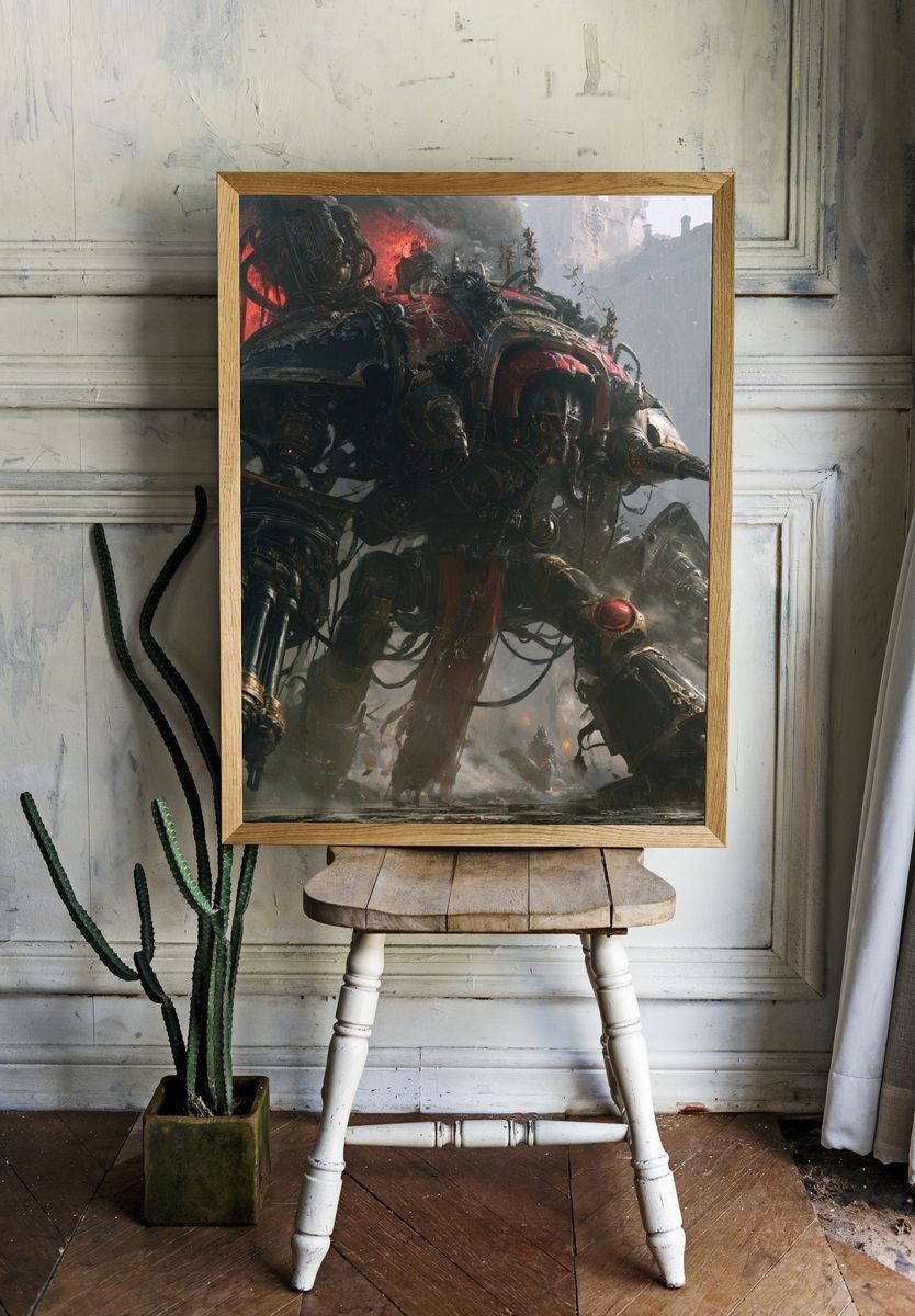 War Mech Siege Illustration Poster. room preview