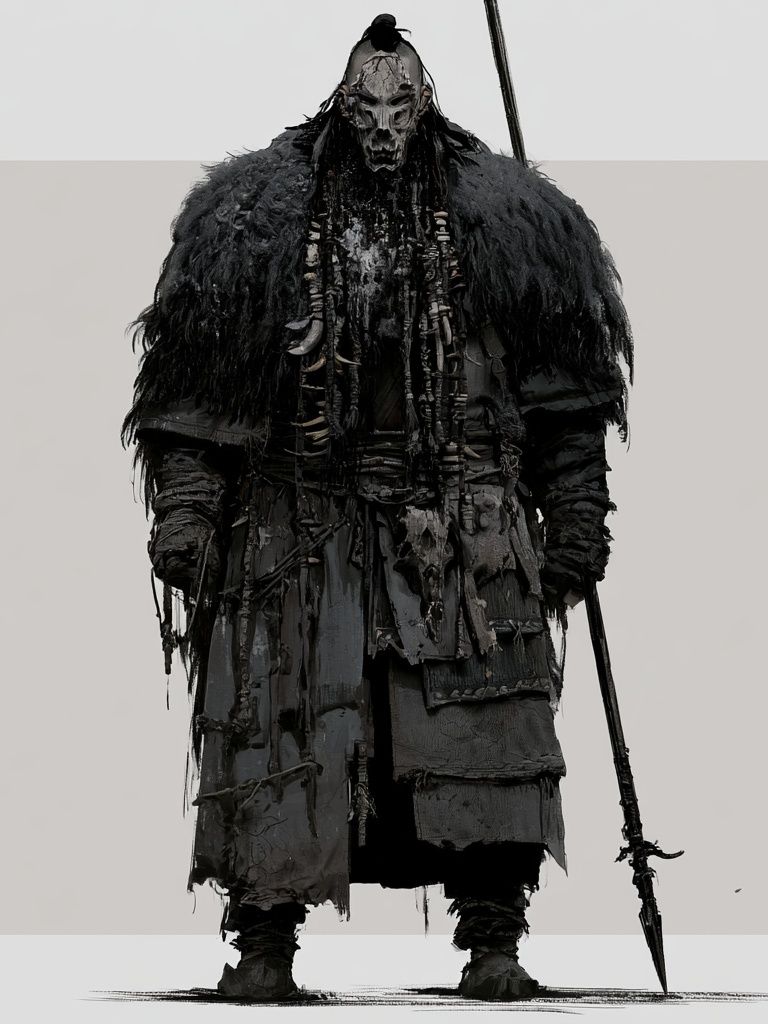 Dark Warrior Figure Illustration Poster. poster detail