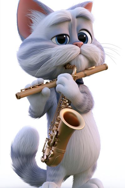 Jazz Cat with Saxophone Poster.