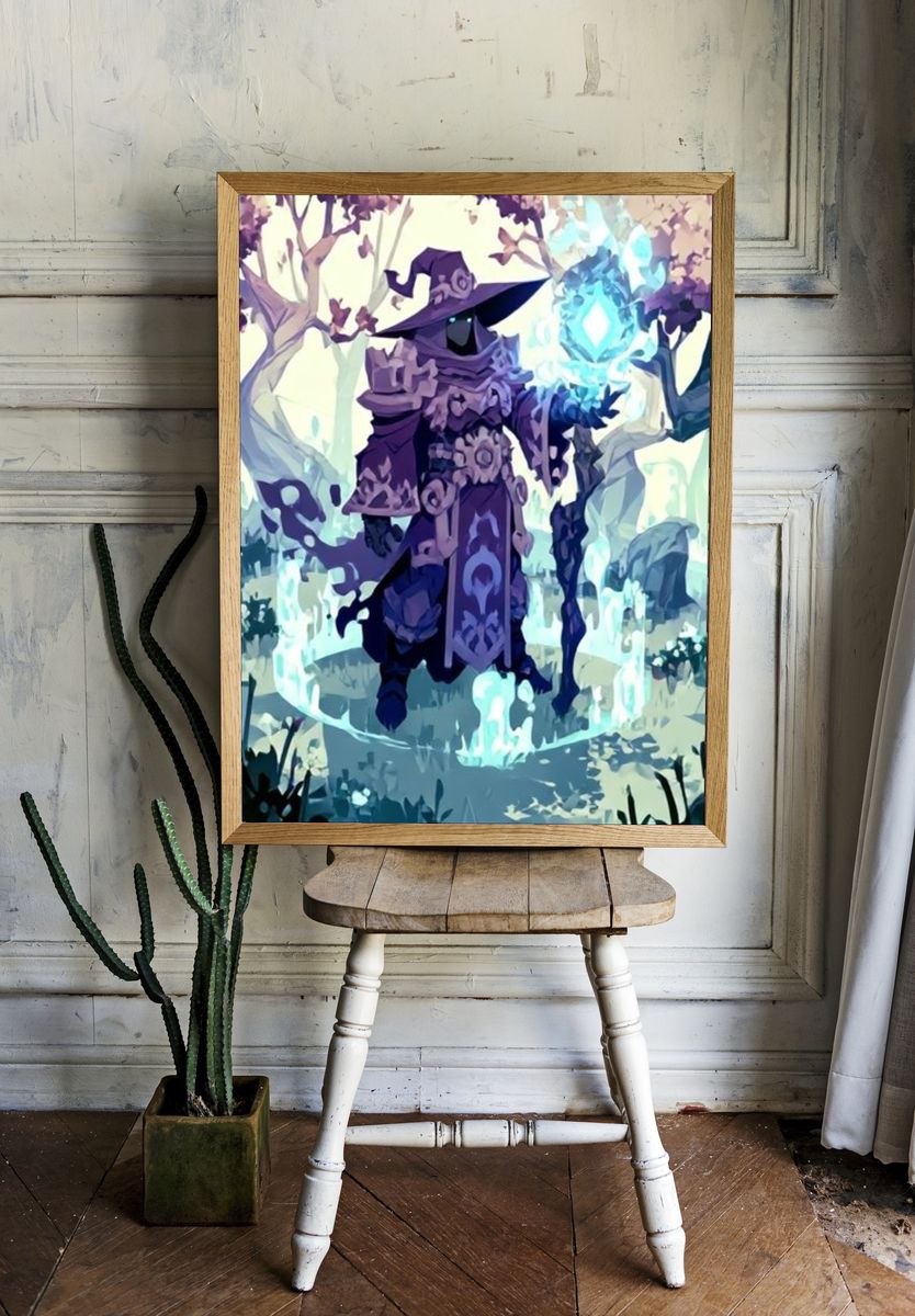 Mystic Mage Fantasy Illustration Poster. — room view 1