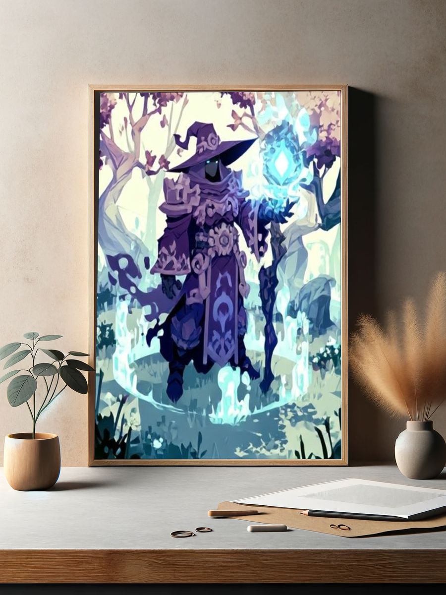 Mystic Mage Fantasy Illustration Poster. — room view 2