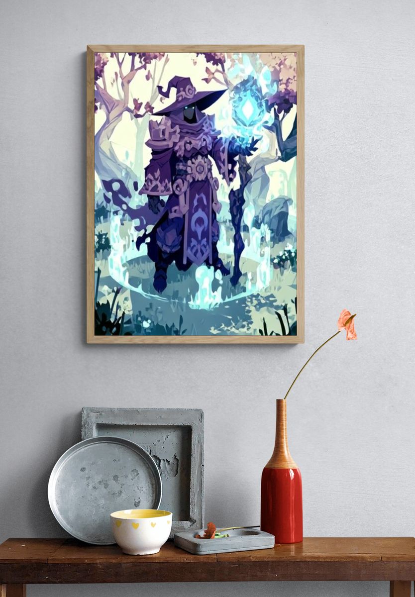 Mystic Mage Fantasy Illustration Poster. — room view 3