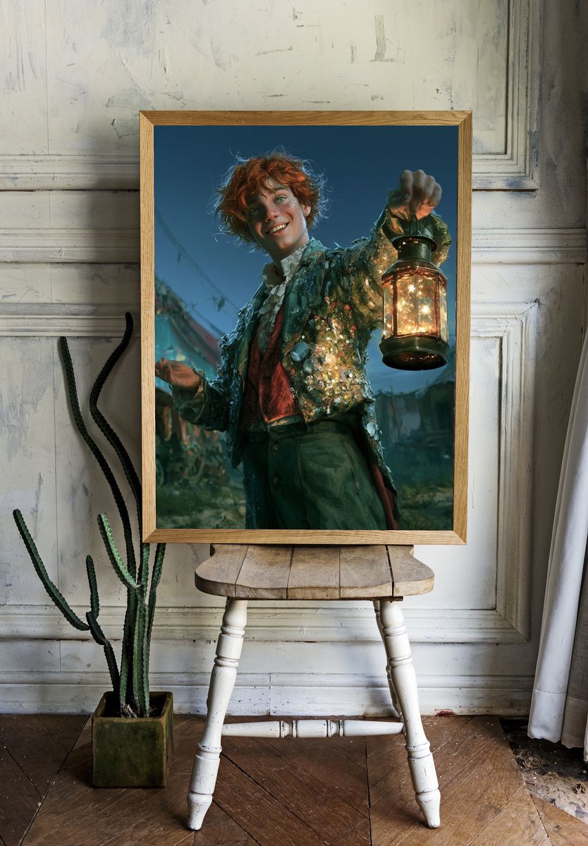 Lantern Boy Fantasy Illustration Poster. room preview