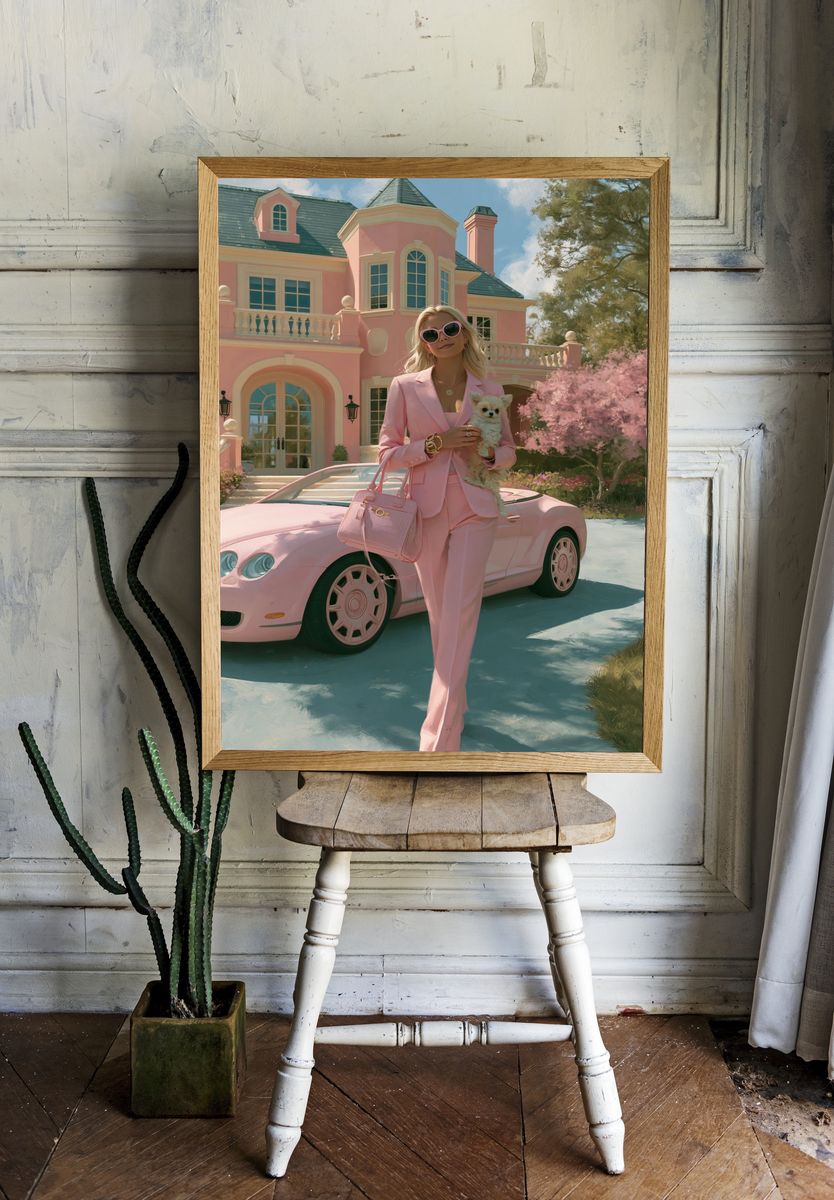 Pink Luxury Lifestyle Illustration Poster. room preview