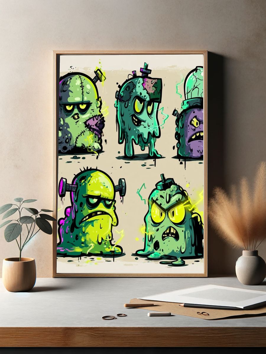 Runner in Cosmic Storm Illustration Poster. — room view 2