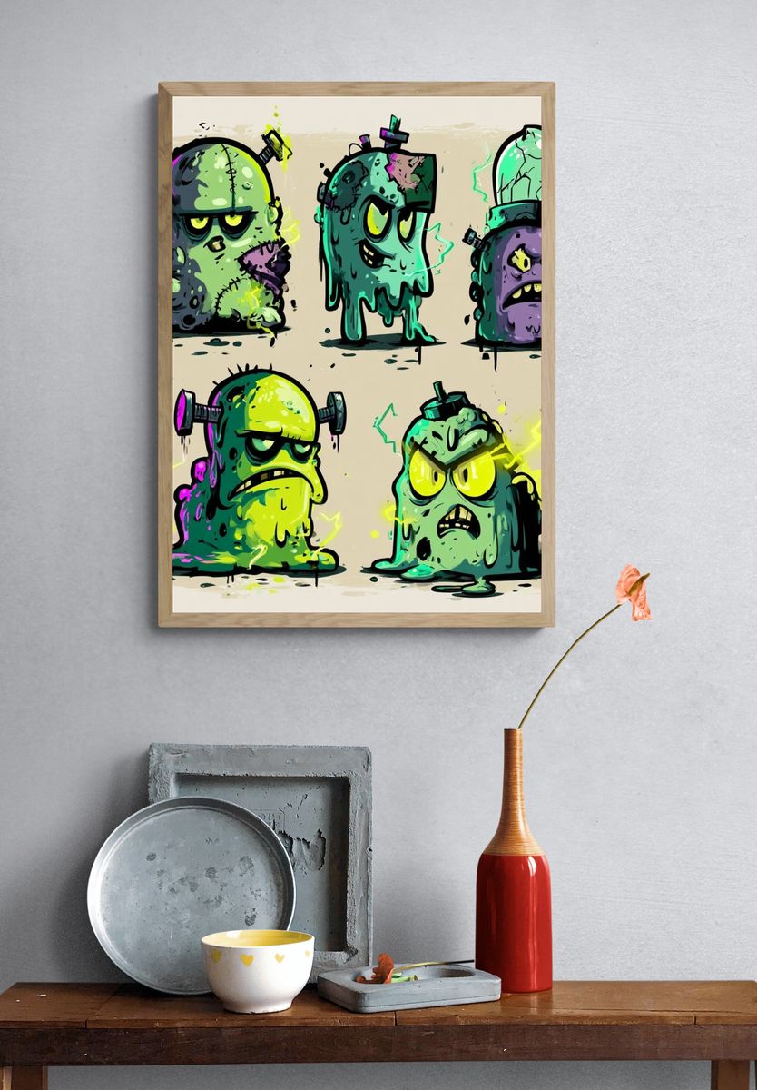 Runner in Cosmic Storm Illustration Poster. — room view 3