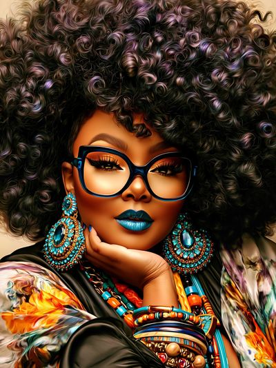 Afro Glam Portrait Print.