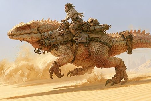 Desert Rider Fantasy Illustration Poster. poster detail
