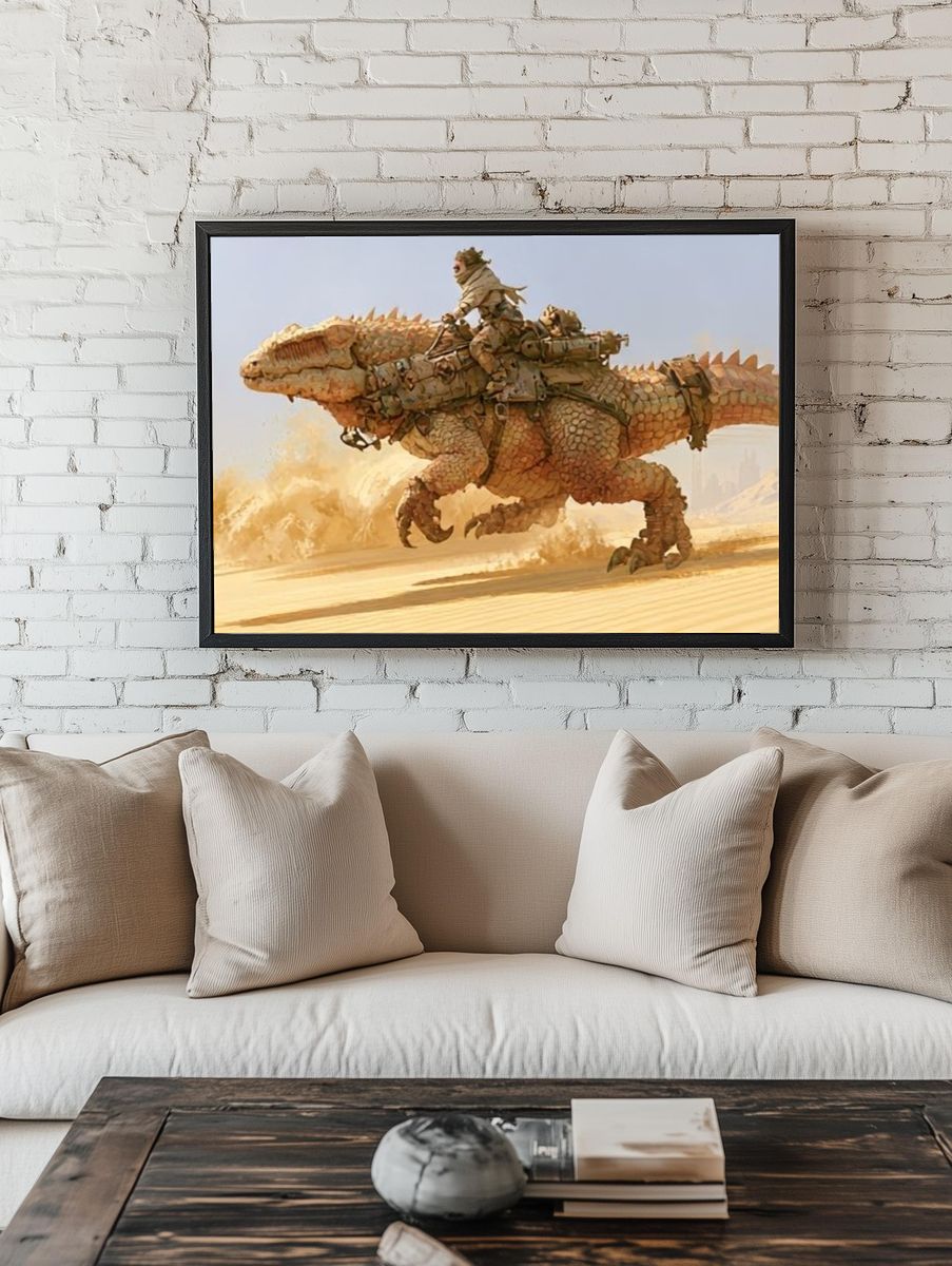 Desert Rider Fantasy Illustration Poster. room preview