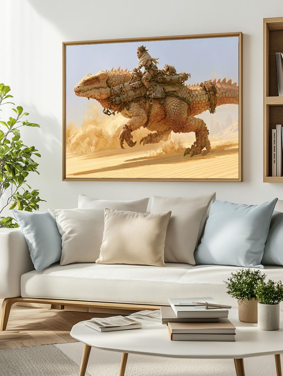 Desert Rider Fantasy Illustration Poster. — room view 2