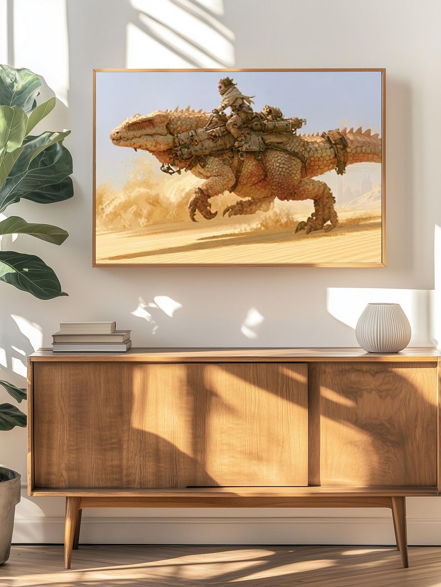 Desert Rider Fantasy Illustration Poster. — room view 3