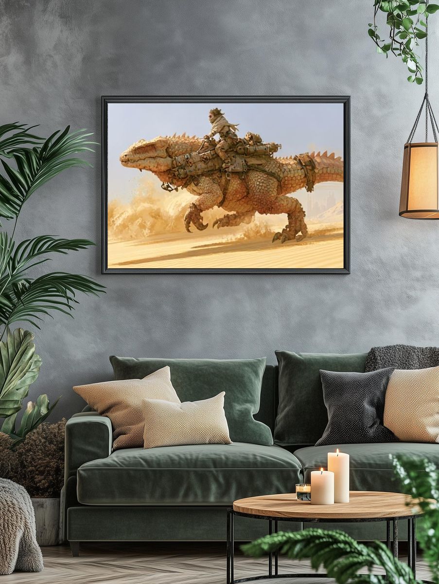 Desert Rider Fantasy Illustration Poster. — room view 4