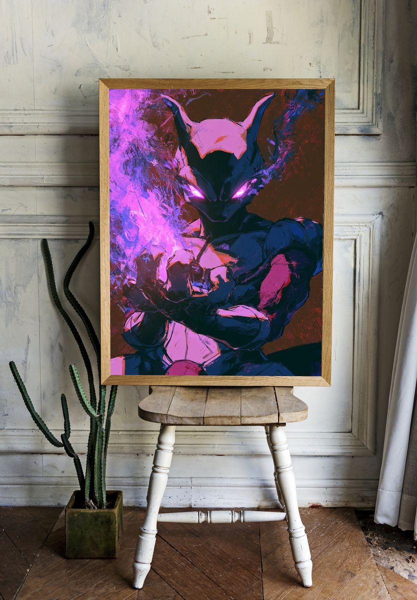 Mystic Fox Warrior Illustration Poster. room preview