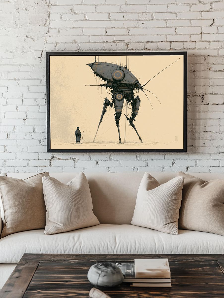Giant Mech Sci-Fi Print. room preview