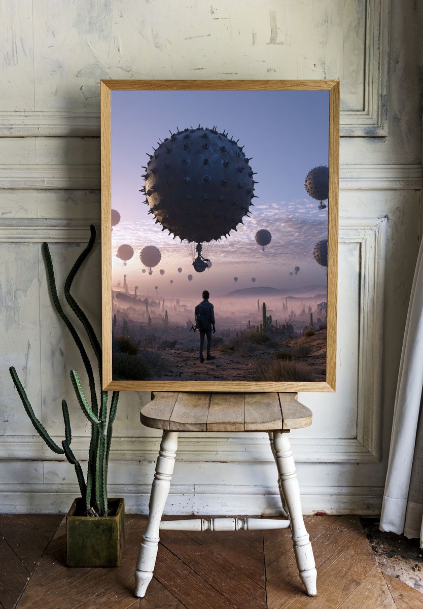 Surreal Desert Sky — Sci-Fi Print. room preview