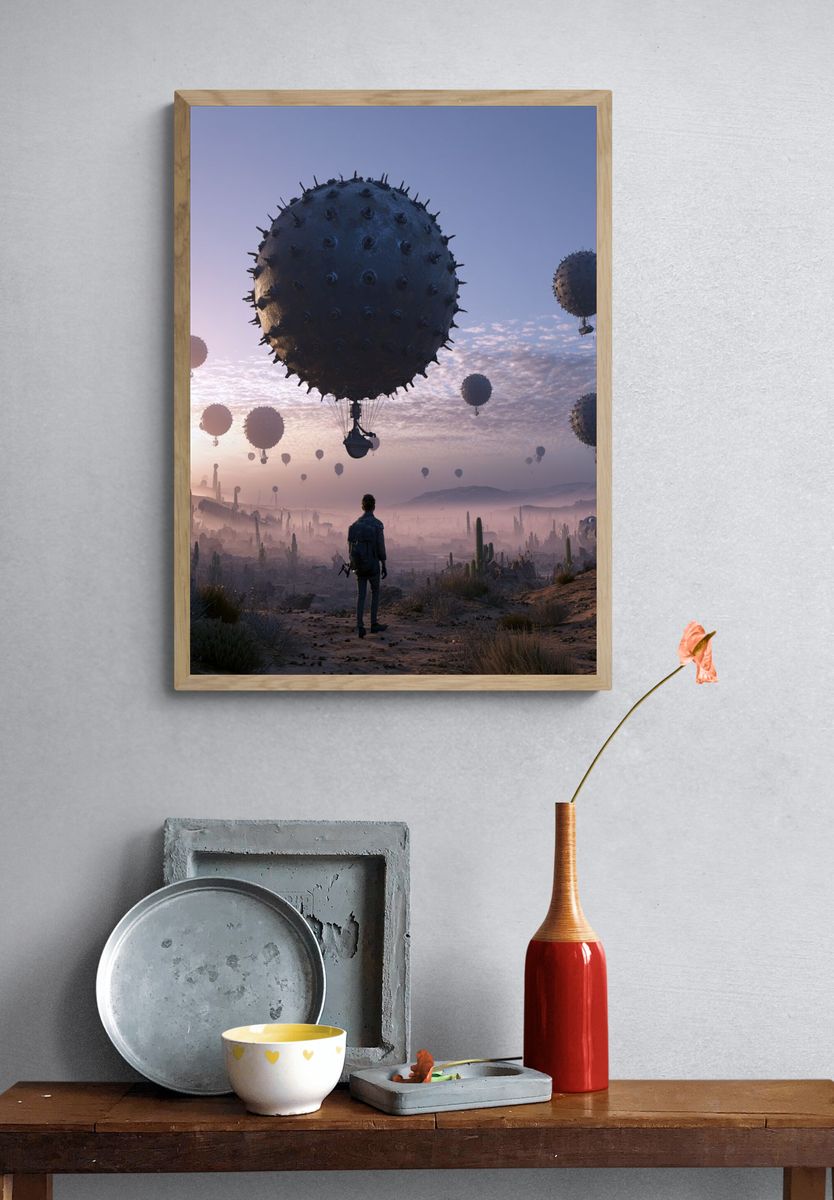 Surreal Desert Sky — Sci-Fi Print. — room view 3