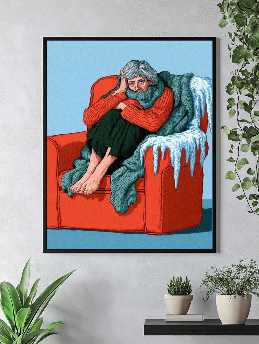 Melancholy Armchair Illustration Poster. — room view 4