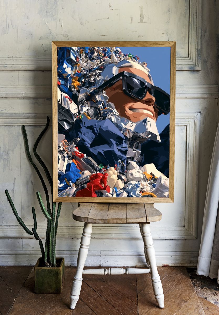 Toy Figure Portrait Digital Art Poster. room preview