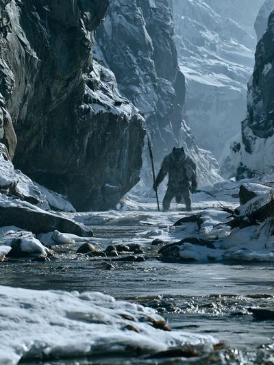 Snowy Mountain Troll Photography Poster.