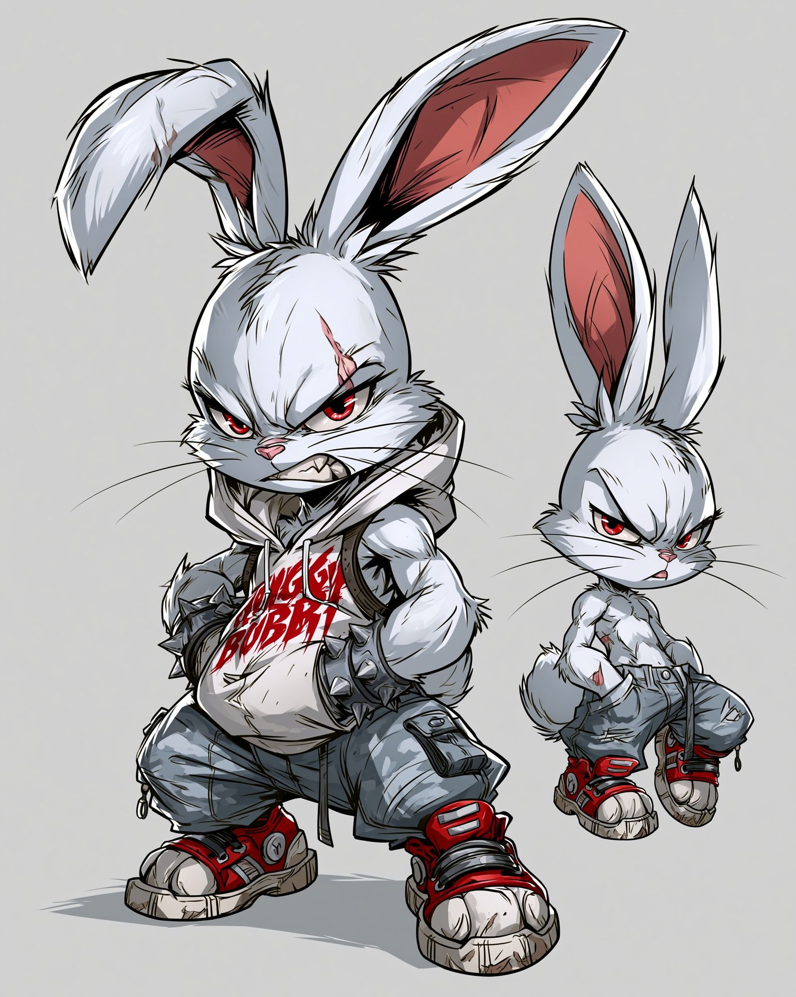 Angry Bunny Street Art Poster. poster — illustration art