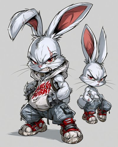 Angry Bunny Street Art Poster.