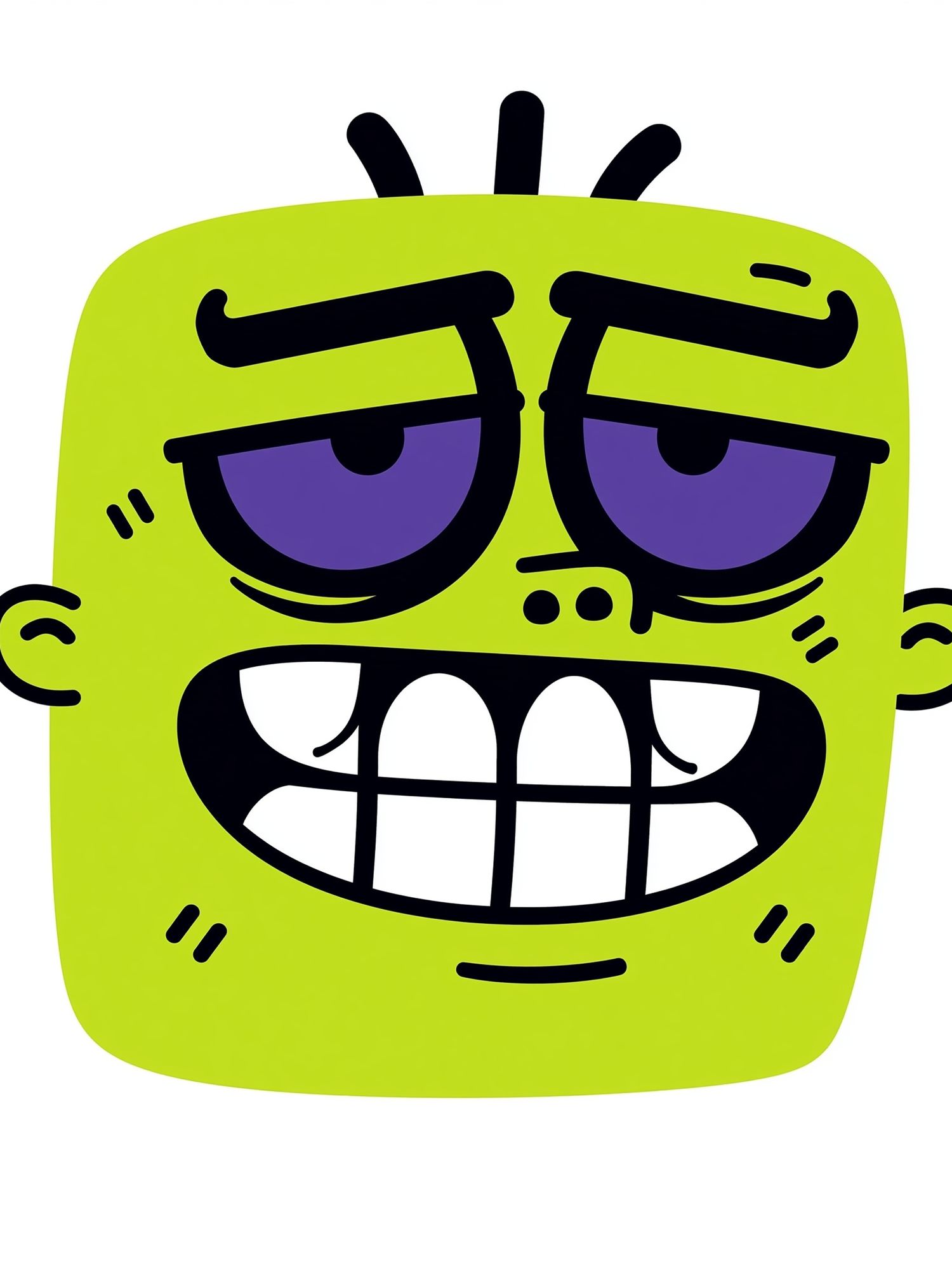 Grumpy Monster Face Print. poster detail